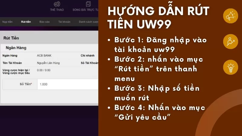 huong dan rut tien uw99 cac buoc